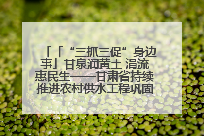 「“三抓三促”身边事」甘泉润黄土 涓流惠民生——甘肃省持续推进农村供水工程巩固提升项目建设