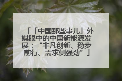 「中国那些事儿」外媒眼中的中国新能源发展：“非凡创新、稳步前行、需求侧强劲”