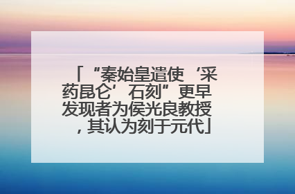 “秦始皇遣使‘采药昆仑’石刻”更早发现者为侯光良教授，其认为刻于元代