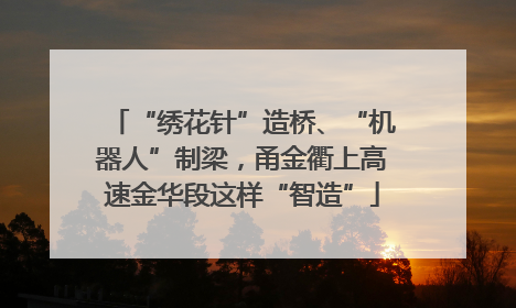 “绣花针”造桥、“机器人”制梁，甬金衢上高速金华段这样“智造”