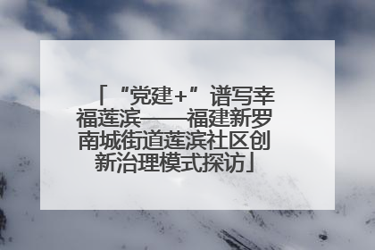 “党建+”谱写幸福莲滨——福建新罗南城街道莲滨社区创新治理模式探访