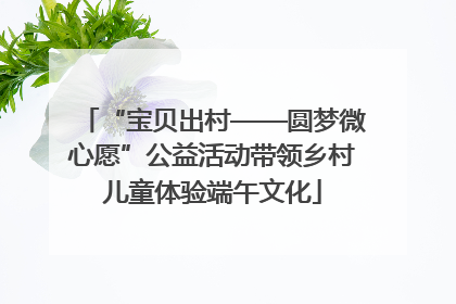 “宝贝出村——圆梦微心愿”公益活动带领乡村儿童体验端午文化