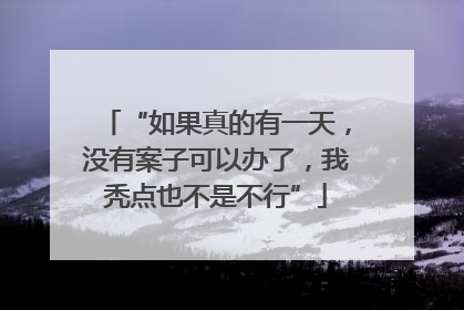 “如果真的有一天，没有案子可以办了，我秃点也不是不行”