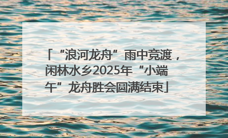 “浪河龙舟”雨中竞渡，闲林水乡2025年“小端午”龙舟胜会圆满结束