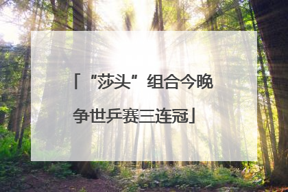 “莎头”组合今晚争世乒赛三连冠