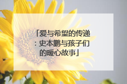 爱与希望的传递：史本鹏与孩子们的暖心故事