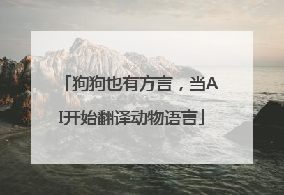 狗狗也有方言，当AI开始翻译动物语言