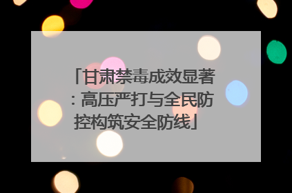 甘肃禁毒成效显著：高压严打与全民防控构筑安全防线
