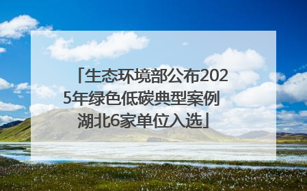 生态环境部公布2025年绿色低碳典型案例 湖北6家单位入选