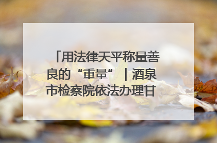 用法律天平称量善良的“重量”｜酒泉市检察院依法办理甘肃首例社区矫正对象见义勇为减刑案