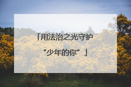 用法治之光守护“少年的你”