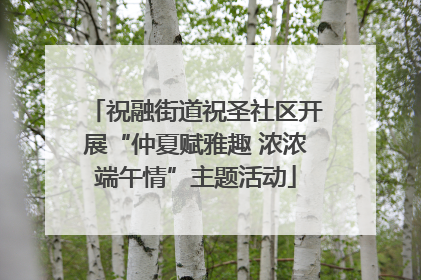 祝融街道祝圣社区开展“仲夏赋雅趣 浓浓端午情”主题活动