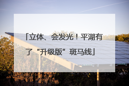 立体、会发光！平湖有了“升级版”斑马线