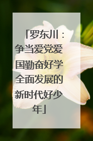 罗东川：争当爱党爱国勤奋好学全面发展的新时代好少年
