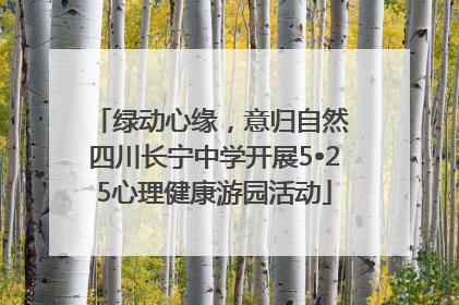 绿动心缘，意归自然 四川长宁中学开展5•25心理健康游园活动