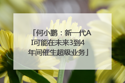 何小鹏：新一代AI可能在未来3到4年间催生超级业务