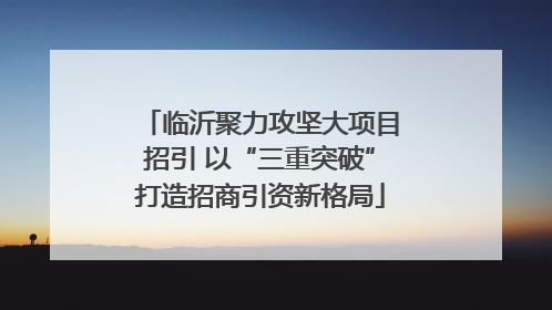 临沂聚力攻坚大项目招引 以“三重突破”打造招商引资新格局