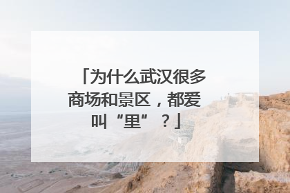 为什么武汉很多商场和景区，都爱叫“里”？