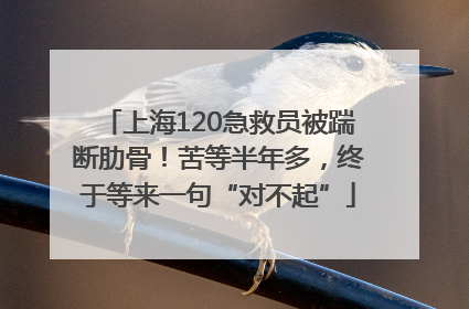 上海120急救员被踹断肋骨！苦等半年多，终于等来一句“对不起”