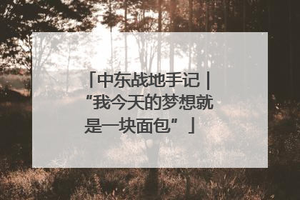 中东战地手记｜“我今天的梦想就是一块面包”