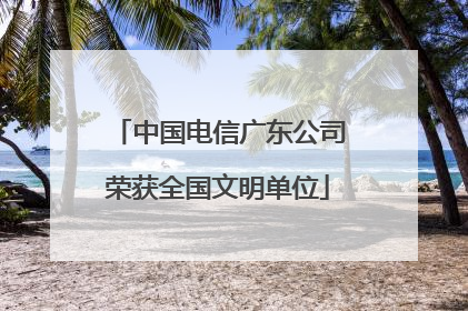 中国电信广东公司荣获全国文明单位