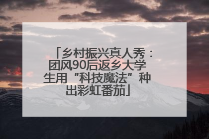 乡村振兴真人秀：团风90后返乡大学生用“科技魔法”种出彩虹番茄