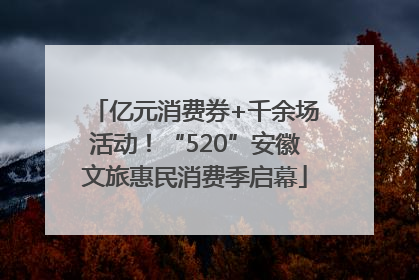 亿元消费券+千余场活动！“520”安徽文旅惠民消费季启幕