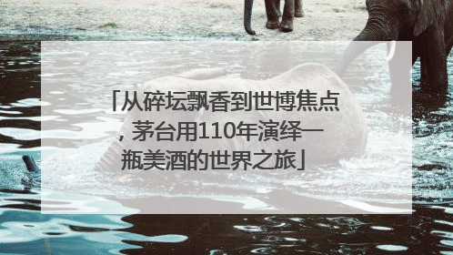 从碎坛飘香到世博焦点，茅台用110年演绎一瓶美酒的世界之旅