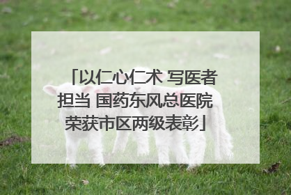 以仁心仁术 写医者担当 国药东风总医院荣获市区两级表彰