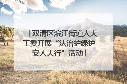 双清区滨江街道人大工委开展“法治护绿护安人大行”活动