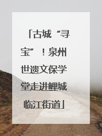 古城“寻宝”！泉州世遗文保学堂走进鲤城临江街道