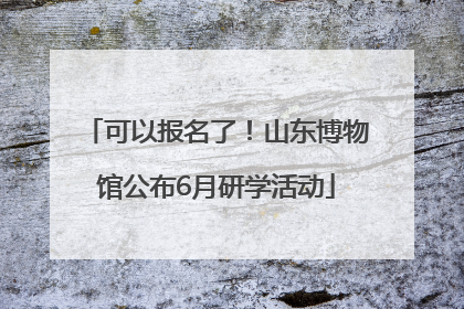 可以报名了！山东博物馆公布6月研学活动
