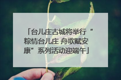 台儿庄古城将举行“粽情台儿庄 舟歌赋安康”系列活动迎端午