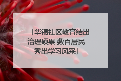 华锦社区教育结出治理硕果 数百居民秀出学习风采