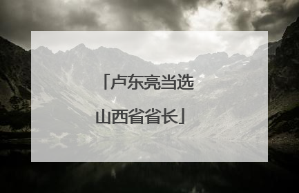 卢东亮当选山西省省长