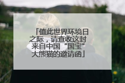 值此世界环境日之际，请查收这封来自中国“国宝”大熊猫的邀请函