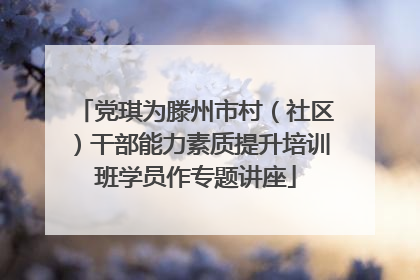 党琪为滕州市村（社区）干部能力素质提升培训班学员作专题讲座