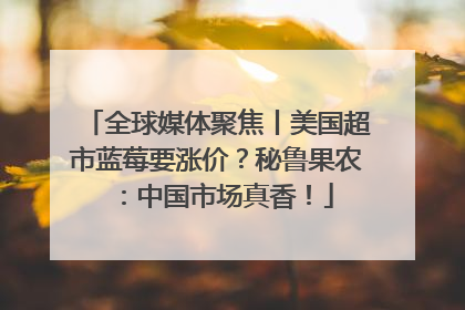 全球媒体聚焦丨美国超市蓝莓要涨价？秘鲁果农：中国市场真香！