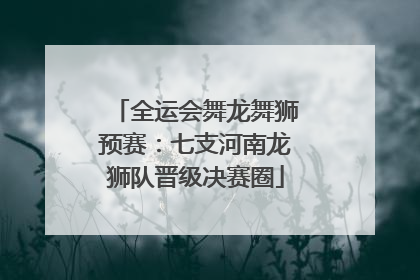 全运会舞龙舞狮预赛：七支河南龙狮队晋级决赛圈