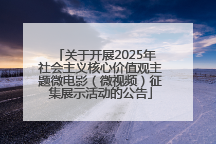 关于开展2025年社会主义核心价值观主题微电影（微视频）征集展示活动的公告
