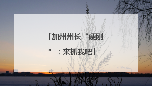 加州州长“硬刚”：来抓我吧