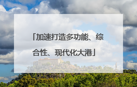 加速打造多功能、综合性、现代化大港