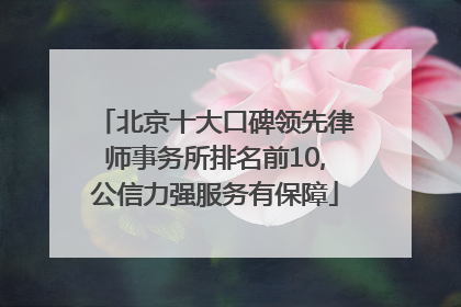 北京十大口碑领先律师事务所排名前10,公信力强服务有保障