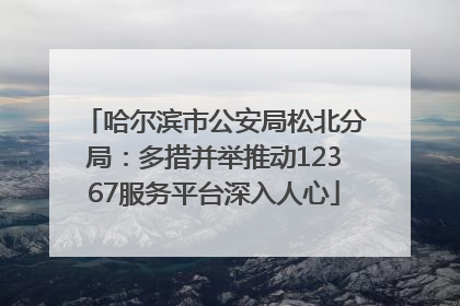 哈尔滨市公安局松北分局：多措并举推动12367服务平台深入人心