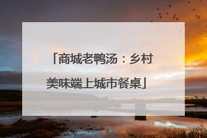 商城老鸭汤：乡村美味端上城市餐桌