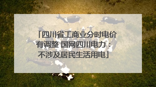 四川省工商业分时电价有调整 国网四川电力：不涉及居民生活用电