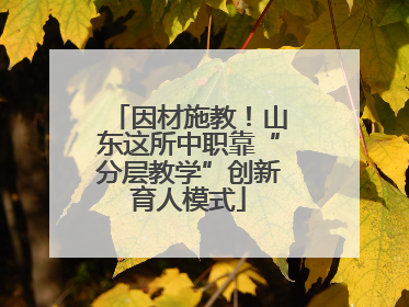 因材施教！山东这所中职靠“分层教学”创新育人模式