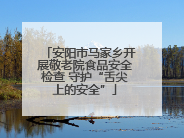 安阳市马家乡开展敬老院食品安全检查 守护“舌尖上的安全”