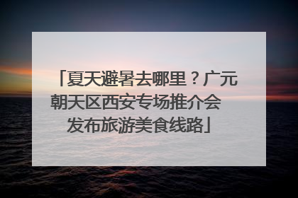 夏天避暑去哪里？广元朝天区西安专场推介会 发布旅游美食线路