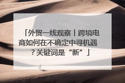 外贸一线观察丨跨境电商如何在不确定中寻机遇？关键词是“新”